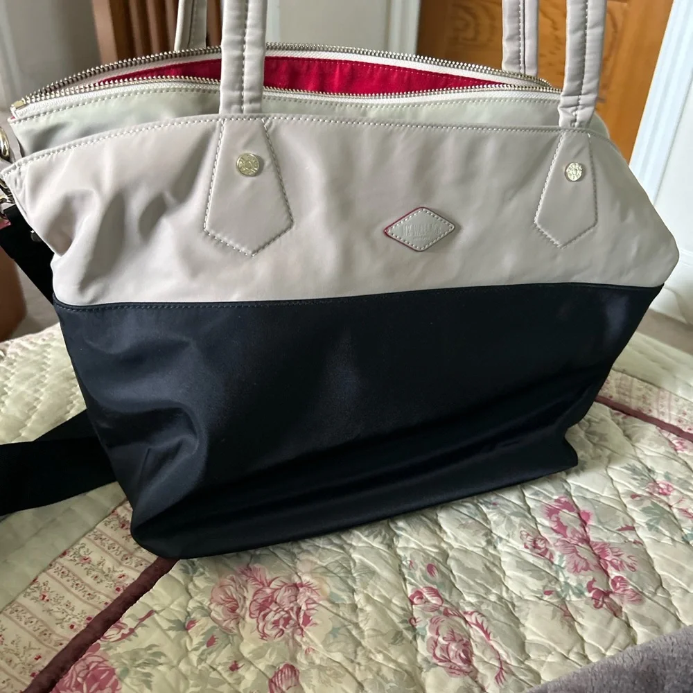 MZ Wallace Soho Tote. Two-Tone Black and Tan Bag - Picture 12 of 16